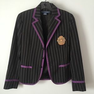 Ralph Lauren crested pinstripe blazer